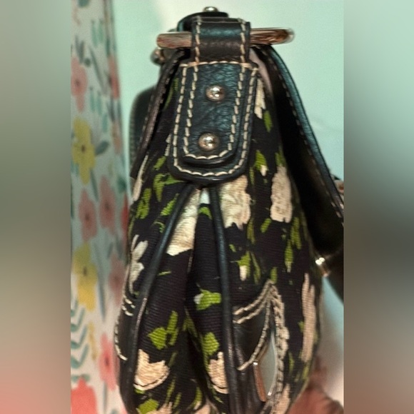 Dolce & Gabbana Floral Canvas & Leather Shoulder Bag Black Multi EUC MSRP $2200 - Picture 9 of 16